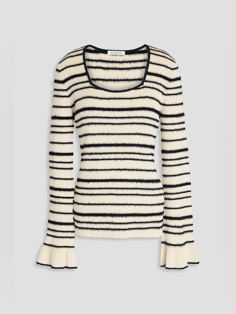 By Malene Birger Morila Ribbed Striped Scoop-Neck Sweater